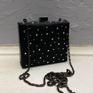 Cute rhinestone black evening bag small purse